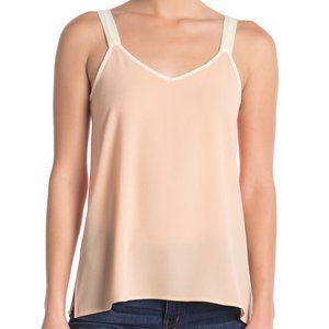 *CLEARANCE* Bobeau Peach Contrast Trim V-Neck Camisole Top Size S NWT